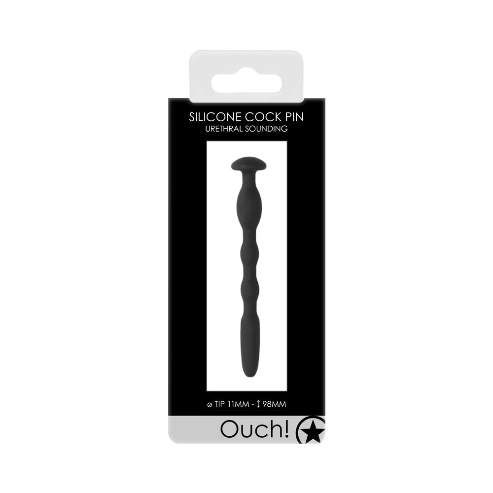 Ouch Urethral Sounding Silicone Cock Pin 11mm ☠️ Noir Leather ☠️