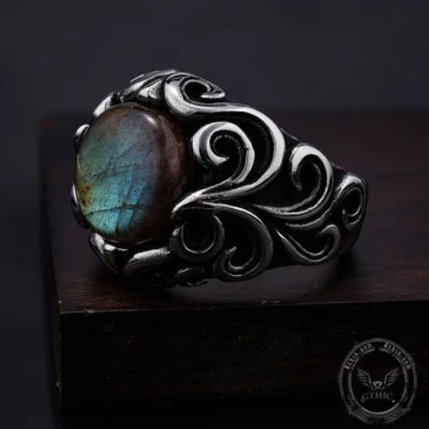 Gothic Moonstone Stainless Steel Ring