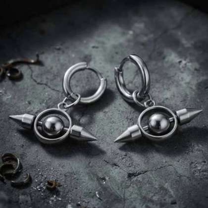 Punk Double Pointed Spike Earrings