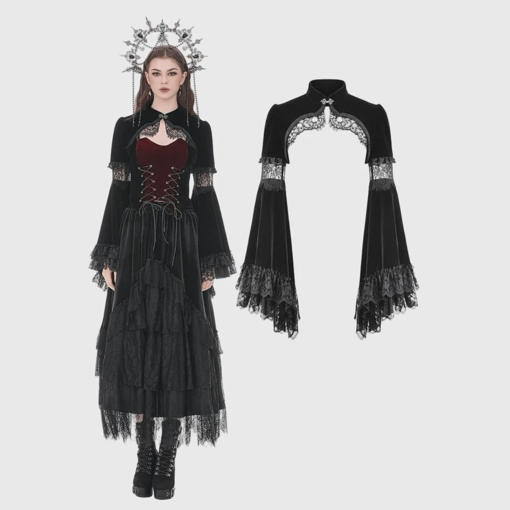 Gothic Lace Velvet Cape