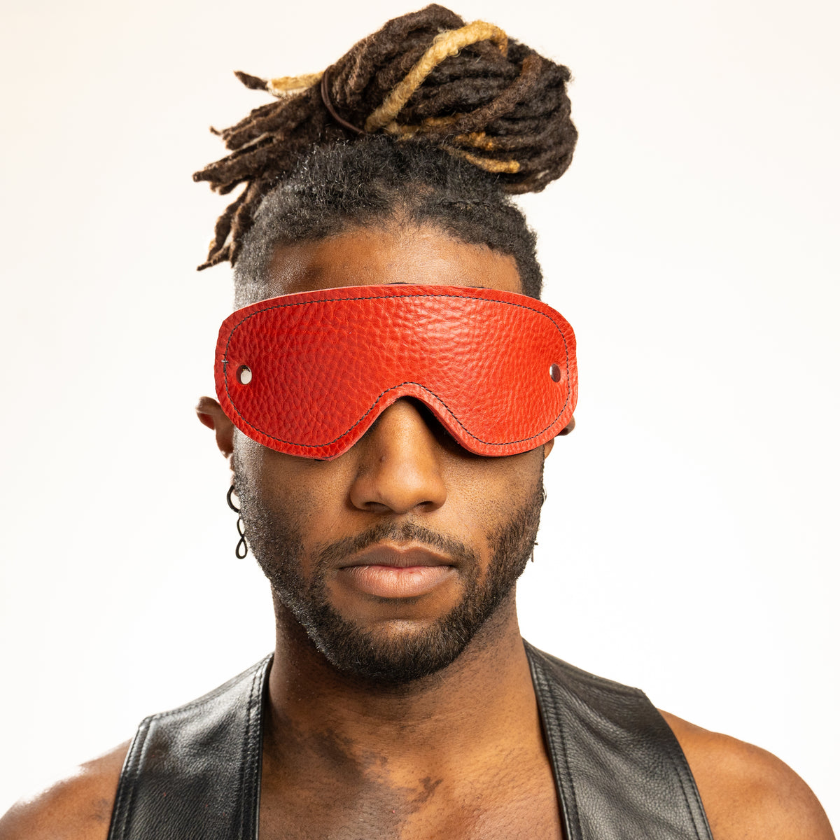 Leather Blindfold With Nail Heads