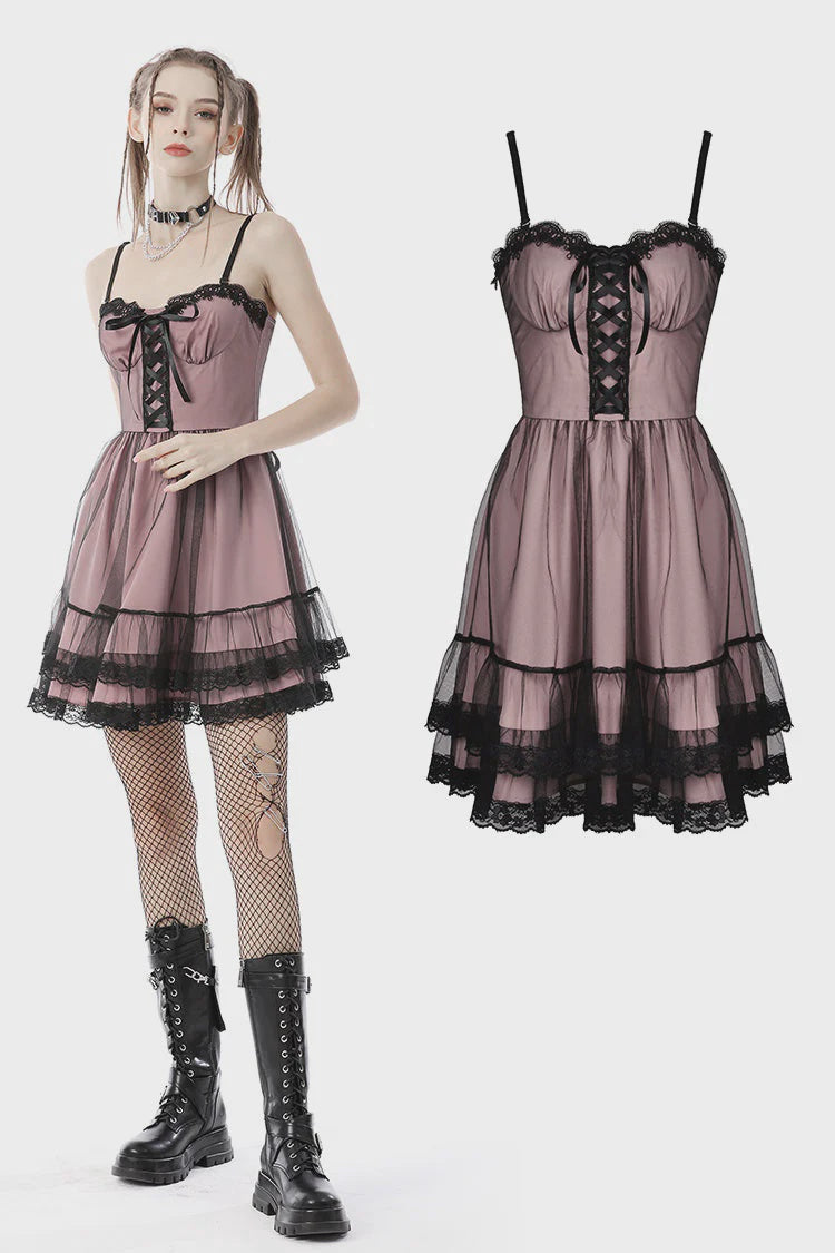 Cool Mesh Pink Doll Dress