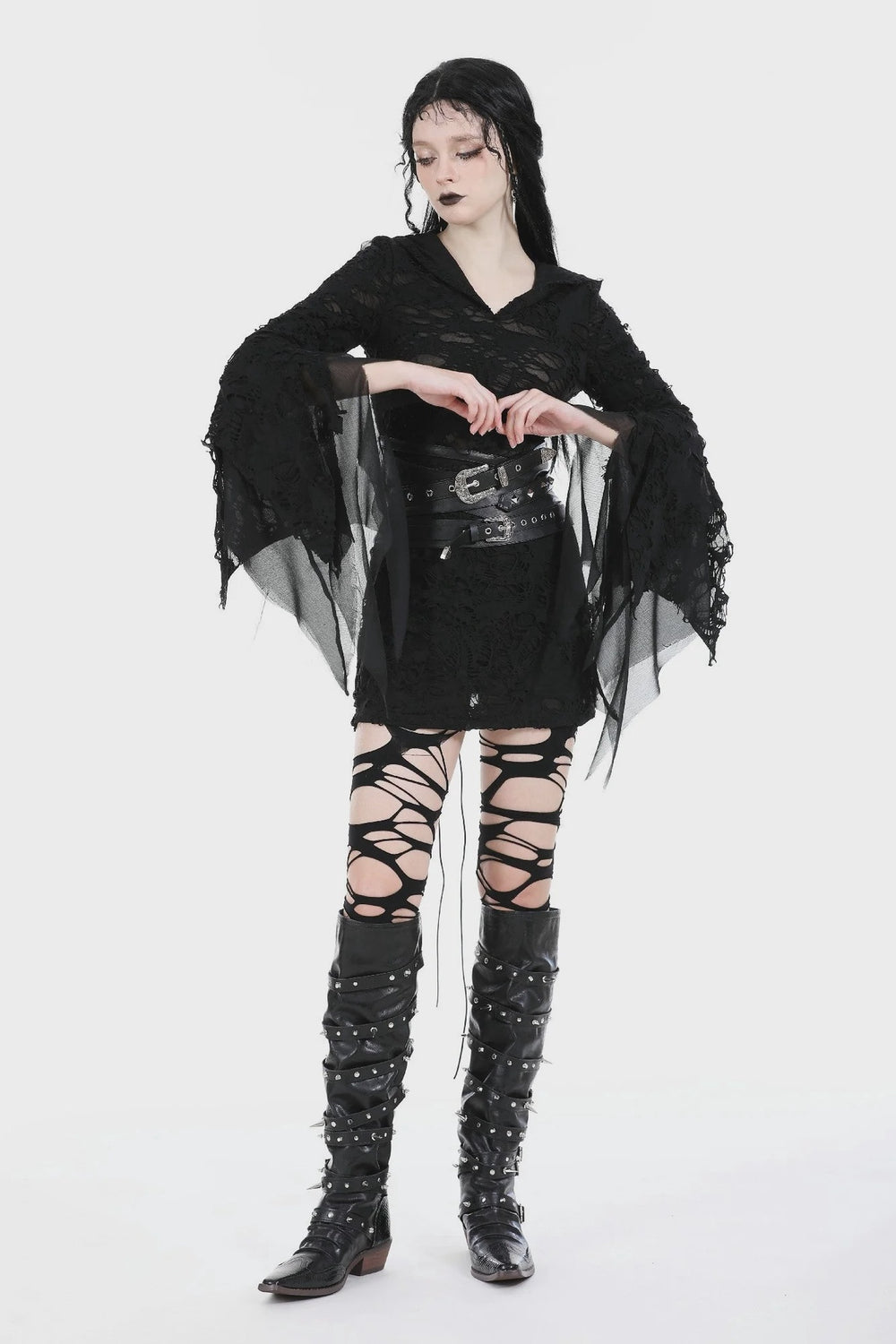 Evil Devil Ragged Slim Dress