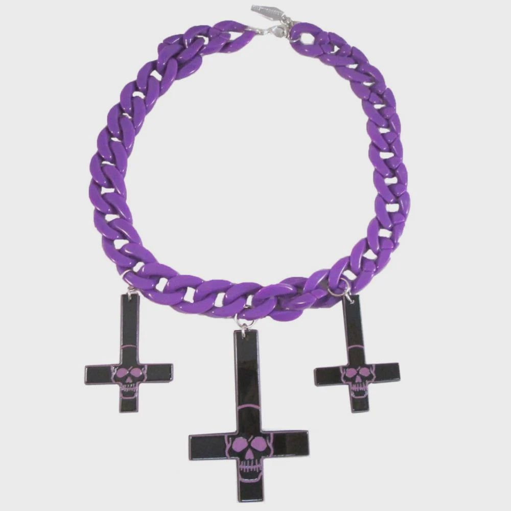 Inverted Cross Skull Necklace