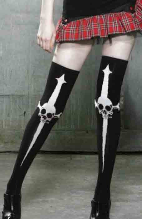 Dagger Thigh High Socks