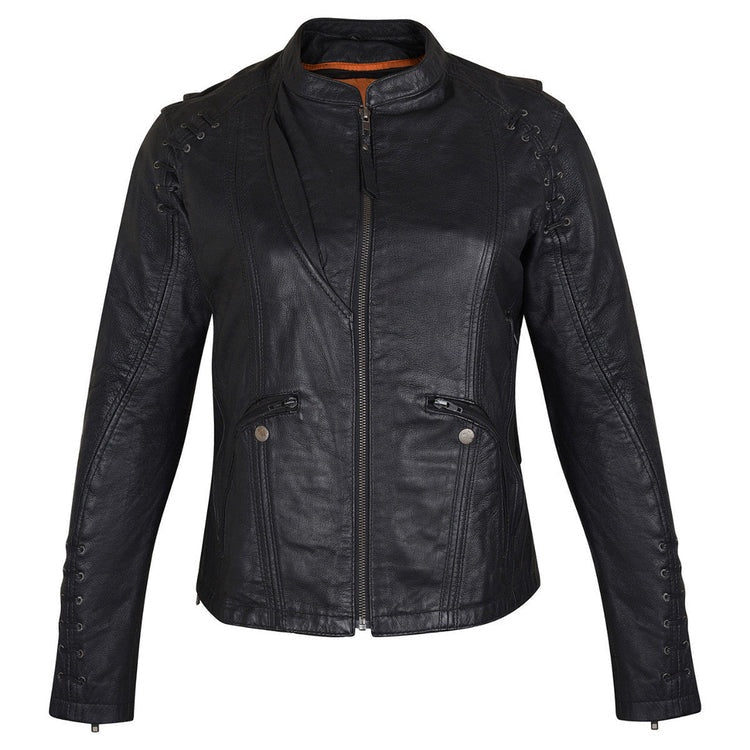 Womens Lace & Grommet Motorcycle Jacket