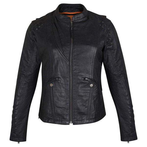 Womens Lace & Grommet Motorcycle Jacket