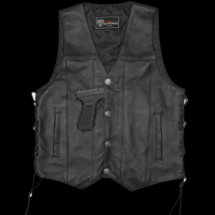 Biker Vest W/nickel Snaps