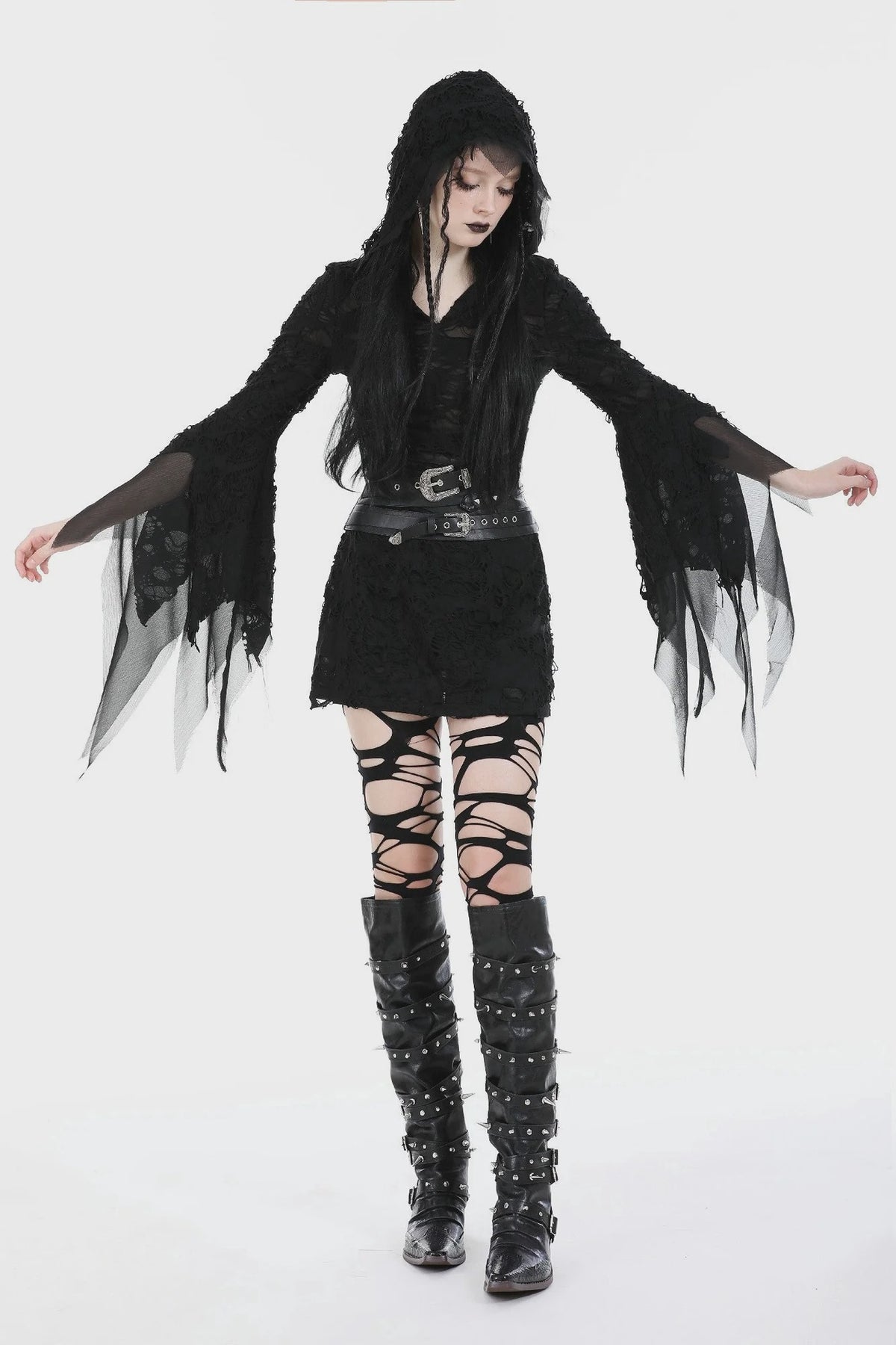 Evil Devil Ragged Slim Dress