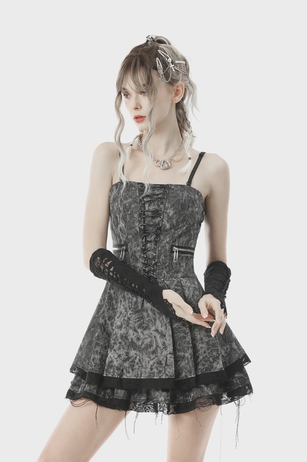 Punk Sexy Hook Flower Cobweb Gloves