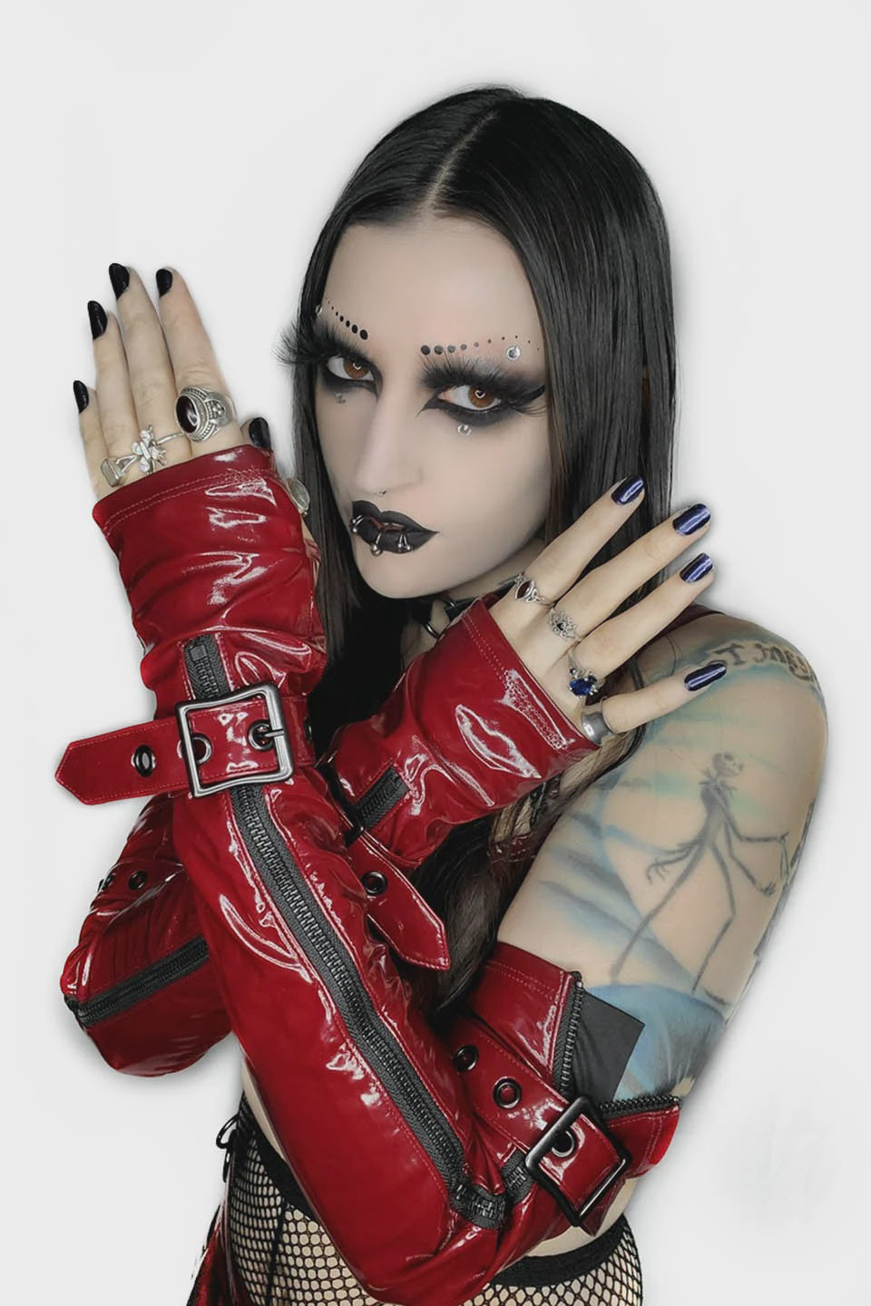 Fingerless Elbow Length PVC Glove