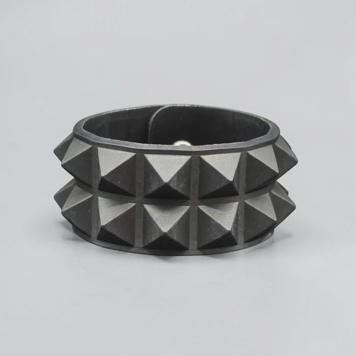Silicone Rubber 2 Row 1/2" Pyramid Bracelet