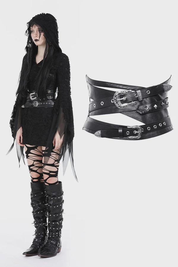 Punk Metal Buckle Bandage Corset