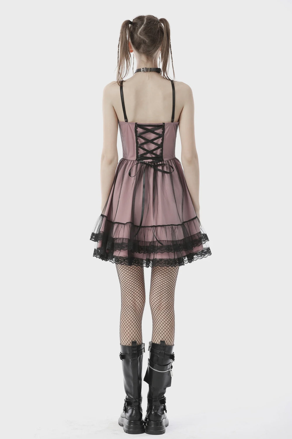 Cool Mesh Pink Doll Dress