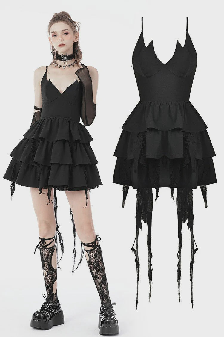 Devil Cool High Low Layer Strap Dress
