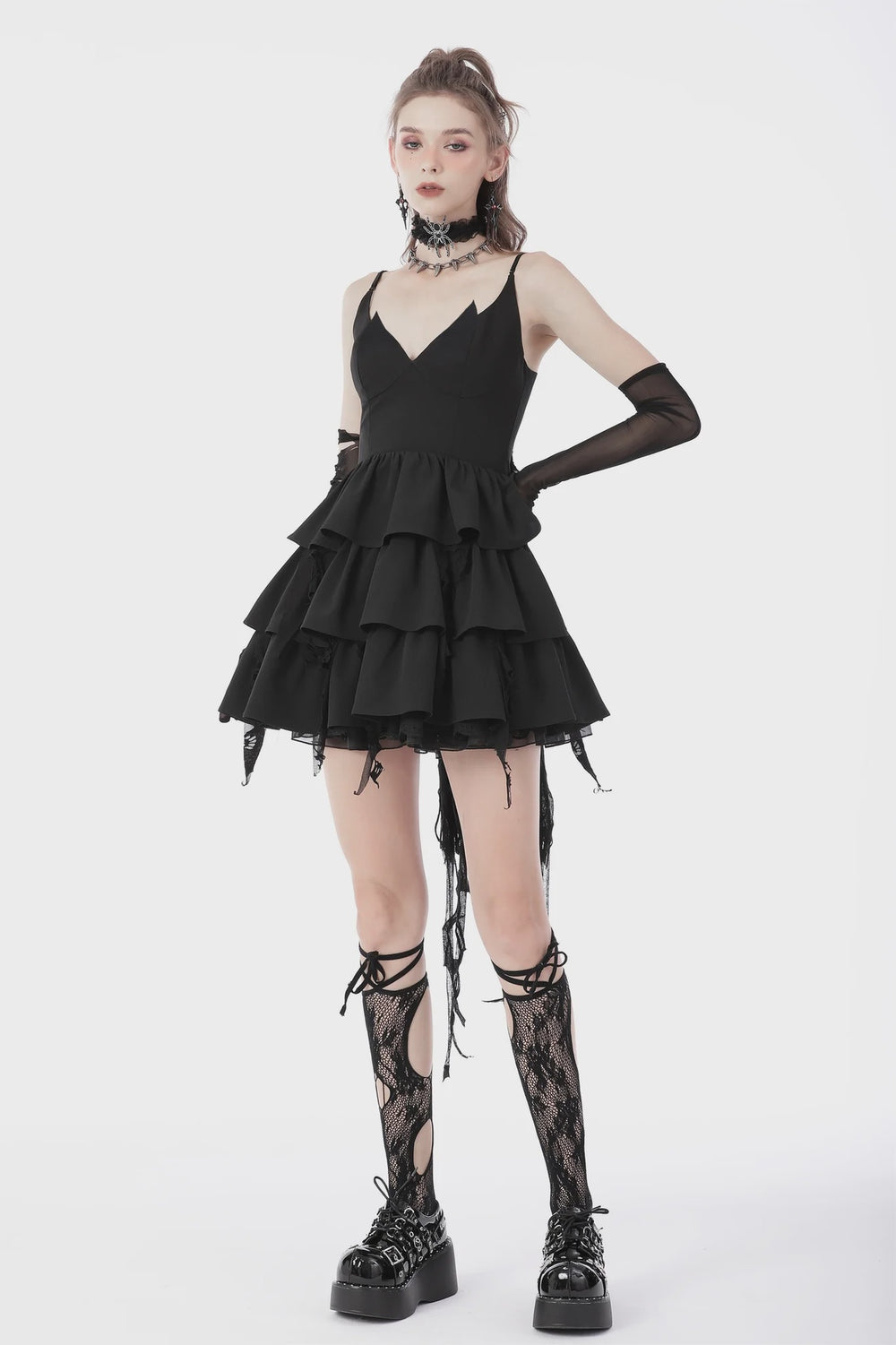 Devil Cool High Low Layer Strap Dress