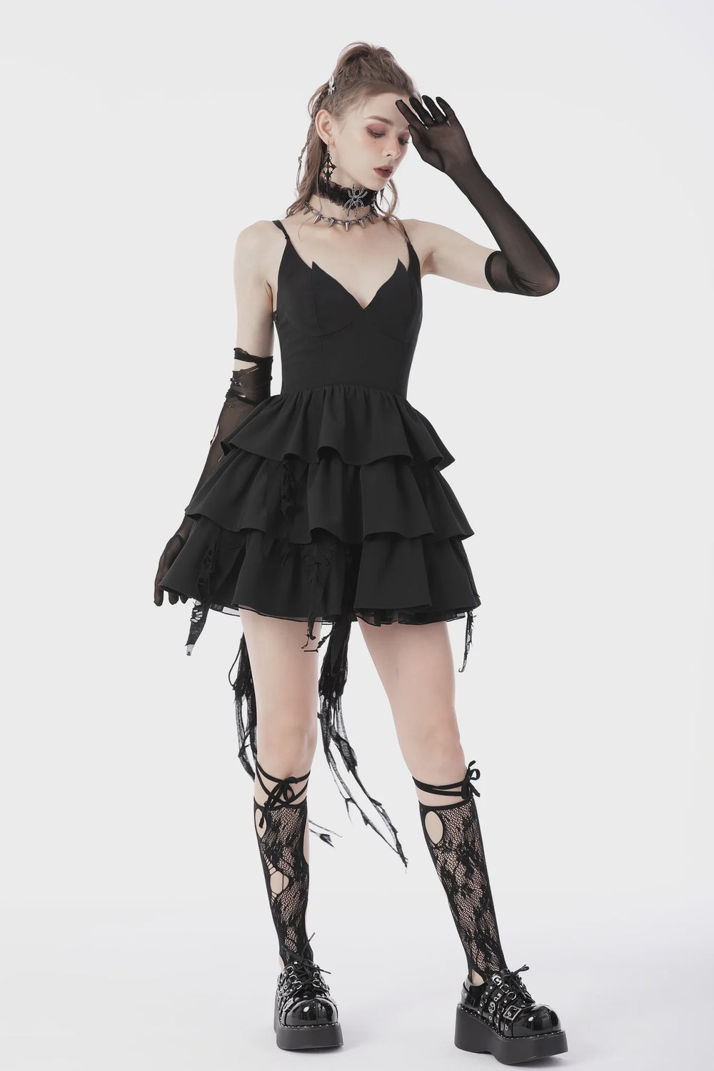 Devil Cool High Low Layer Strap Dress