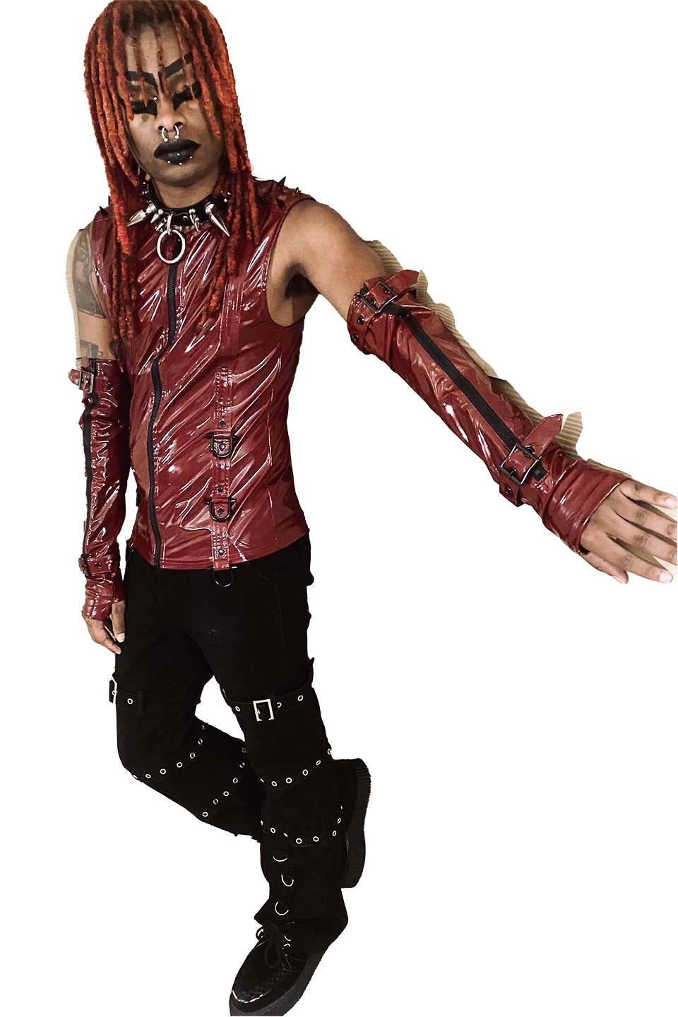 Fingerless Elbow Length PVC Glove