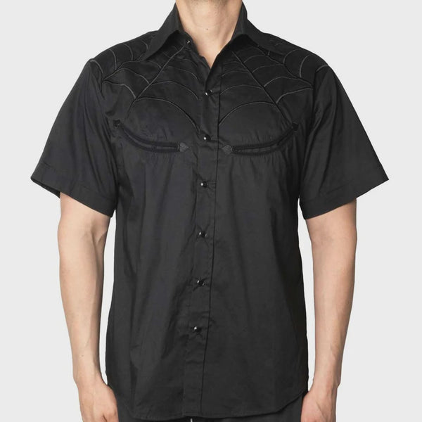 Spiderweb Black Western Shirt