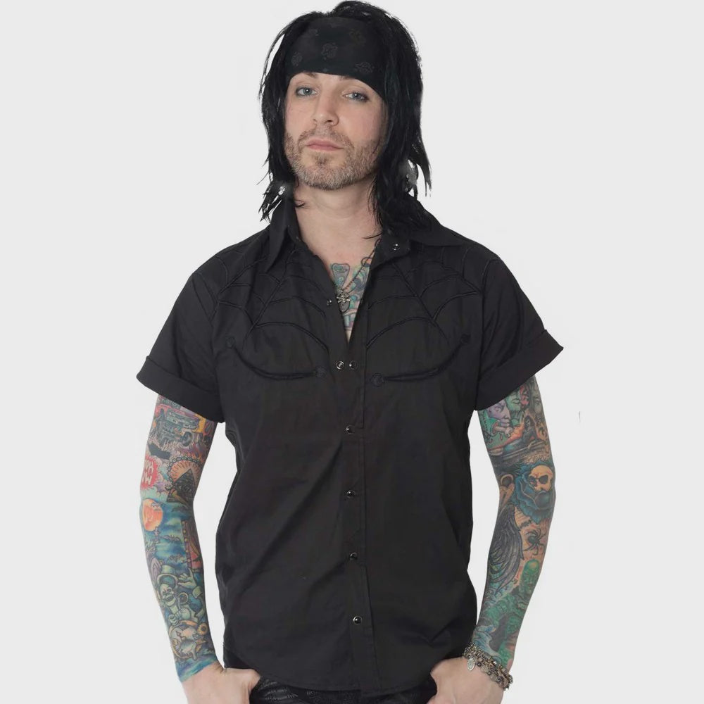 Spiderweb Black Western Shirt