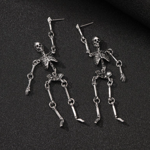 Skeleton Punk Alloy Drop Earrings