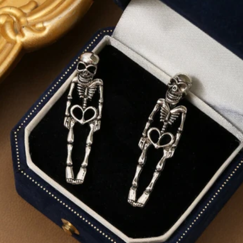 Horror Skeleton Alloy Drop Earrings