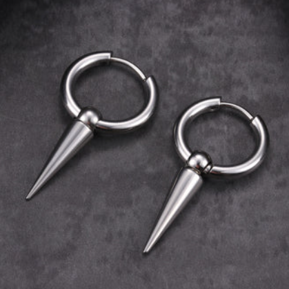 Conical Drop Stainless Steel Hoop Earrings