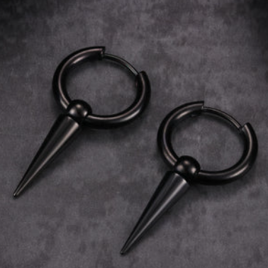 Conical Drop Stainless Steel Hoop Earrings