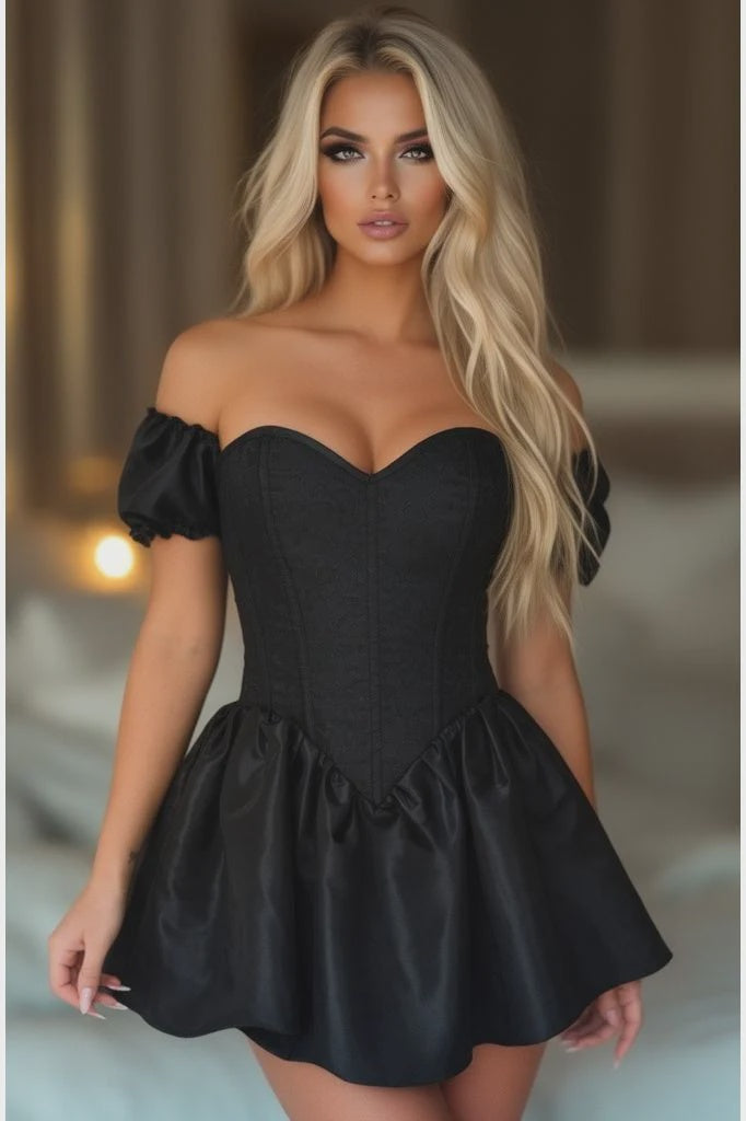 Steel Boned Brocade Corset Dress