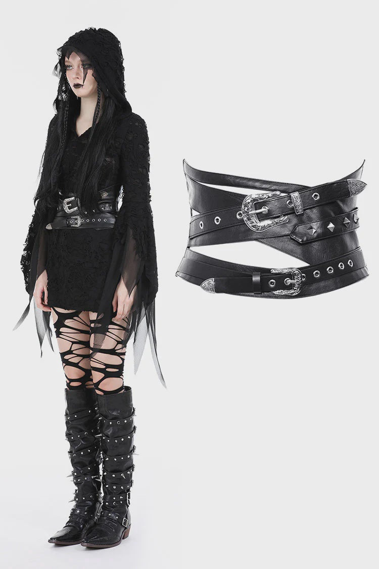 Punk Metal Buckle Bandage Corset
