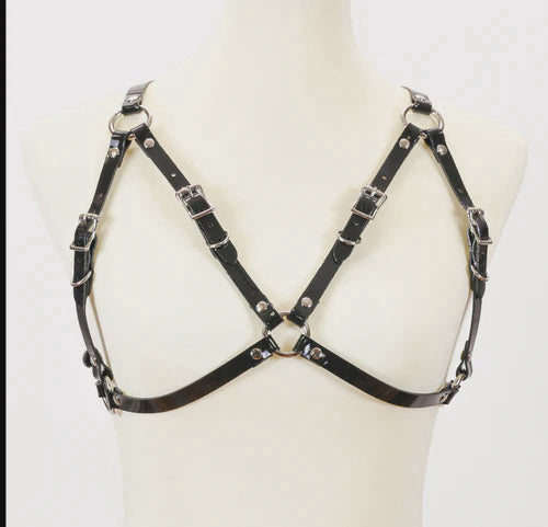 Patent Shiny Leather Harness