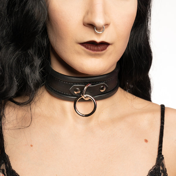 Rapture Leather Collar with Rolled Edges