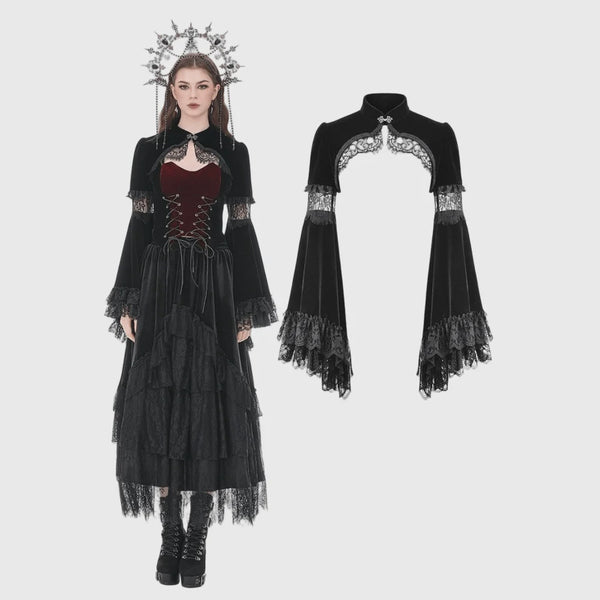 Gothic Lace Velvet Cape