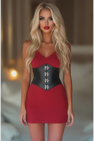 Lavish Faux Leather Corset Belt Cincher