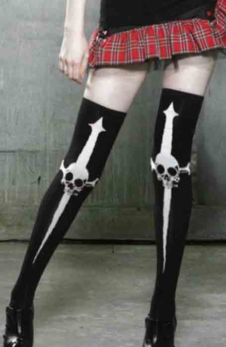 Dagger Thigh High Socks