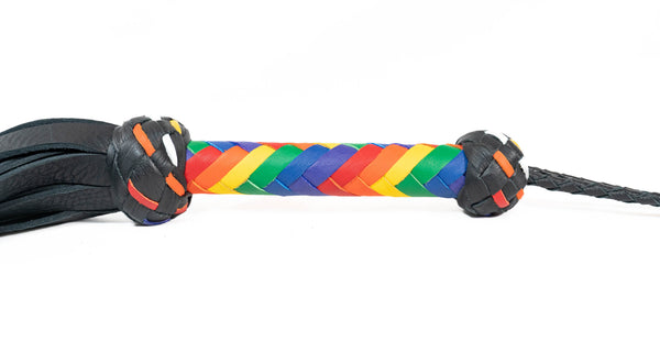 Rapture Leather Medusa Flogger in Rainbow